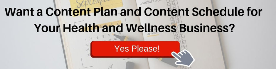 Content plan and content schedule for health and wellness business banner