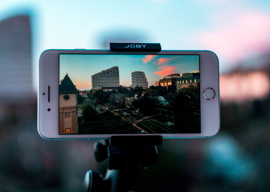 Smartphone on a Joby gorillapod shooting a video